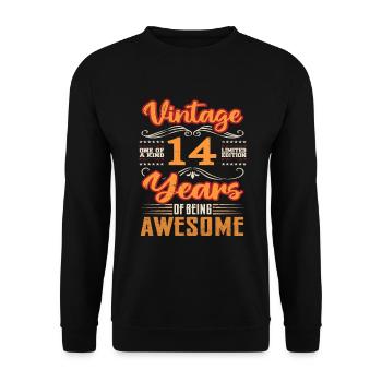 Vintage | 14 anniversaire idées cadeaux - Sweat-shirt Unisexe - noir - Devant - Alina (178cm) & Michal (187cm)