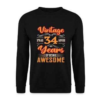 Vintage | 34 birthday gift ideas - Unisex Sweatshirt - black - Front - Alina (178cm) & Michal (187cm)