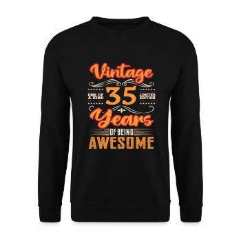 Vintage | 35 anniversaire idées cadeaux - Sweat-shirt Unisexe - noir - Devant - Alina (178cm) & Michal (187cm)