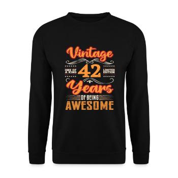 Vintage | 42 birthday gift ideas - Unisex Sweatshirt - black - Front - Alina (178cm) & Michal (187cm)