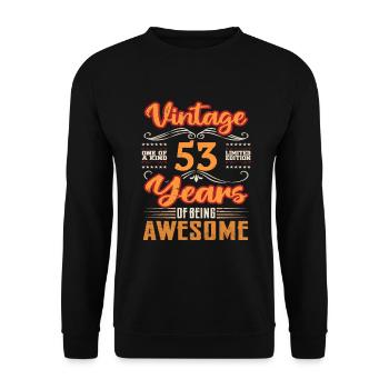 Vintage | 53 anniversaire idées cadeaux - Sweat-shirt Unisexe - noir - Devant - Alina (178cm) & Michal (187cm)