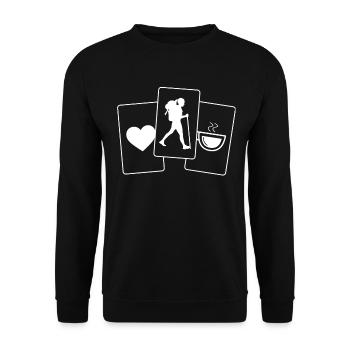 Coeur - Café - Randonnée Femmes - - Sweat-shirt Unisexe - noir - Devant - Alina (178cm) & Michal (187cm)