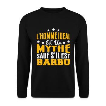 l'homme ideal est un mythe sauf s'il est barbu - Sweat-shirt Unisexe - noir - Devant - Alina (178cm) & Michal (187cm)