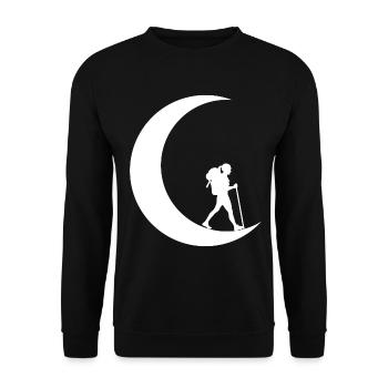 Mondsichel - Weiblich Wandern - - Unisex Pullover - Schwarz - Vorne - Alina (178cm) & Michal (187cm)