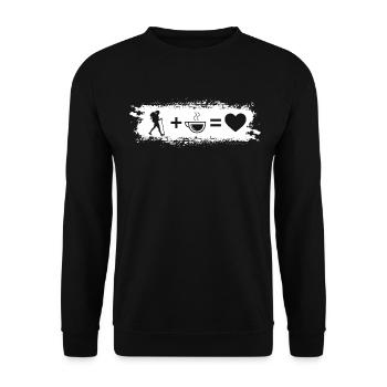 Grunge Rectangle - Coeur - Café - Randonnée Femmes - - Sweat-shirt Unisexe - noir - Devant - Alina (178cm) & Michal (187cm)