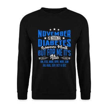 November is National Diabetes awareness month - Sweat-shirt Unisexe - noir - Devant - Alina (178cm) & Michal (187cm)