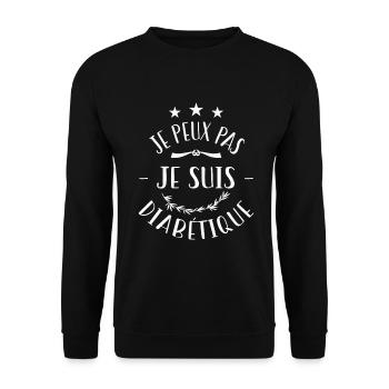Je Peux Pas Je Suis Diabétique - Sweat-shirt Unisexe - noir - Devant - Alina (178cm) & Michal (187cm)