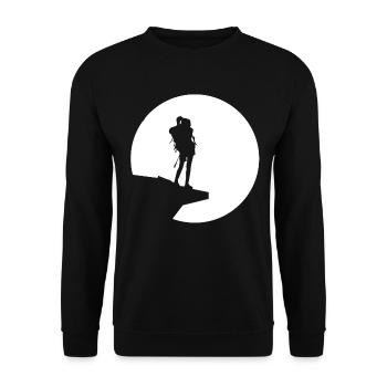 Mond - Wandern - (9) - Unisex Pullover - Schwarz - Vorne - Alina (178cm) & Michal (187cm)