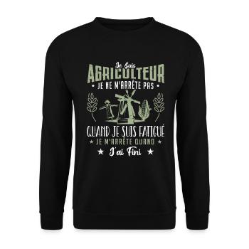 Je Suis Agriculteur | Cadeau - Sweat-shirt Unisexe - noir - Devant - Alina (178cm) & Michal (187cm)