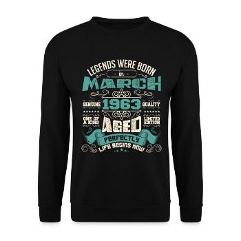 March 1963 | birthday gift - Sweat-shirt Unisexe - noir - Devant - Alina (178cm) & Michal (187cm)