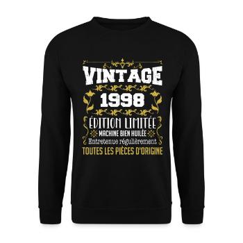 vintage 1998 | Toutes Les Pièces D'origine - Sweat-shirt Unisexe - noir - Devant - Alina (178cm) & Michal (187cm)