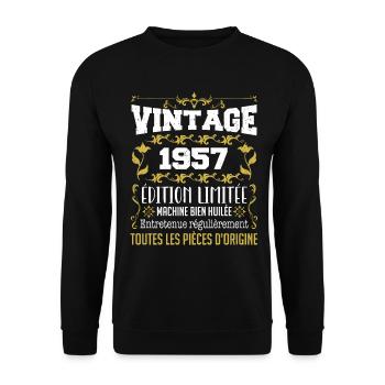 vintage 1957 | Toutes Les Pièces D'origine - Sweat-shirt Unisexe - noir - Devant - Alina (178cm) & Michal (187cm)