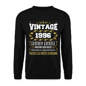 vintage 1996 | Toutes Les Pièces D'origine - Sweat-shirt Unisexe - noir - Devant - Alina (178cm) & Michal (187cm)