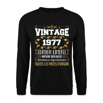 vintage 1977 | Toutes Les Pièces D'origine - Sweat-shirt Unisexe - noir - Devant - Alina (178cm) & Michal (187cm)
