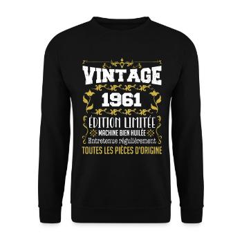 vintage 1961 | Toutes Les Pièces D'origine - Sweat-shirt Unisexe - noir - Devant - Alina (178cm) & Michal (187cm)