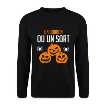 Un bonbon ou un sort - Sweat-shirt Unisexe - noir - Devant - Alina (178cm) & Michal (187cm)
