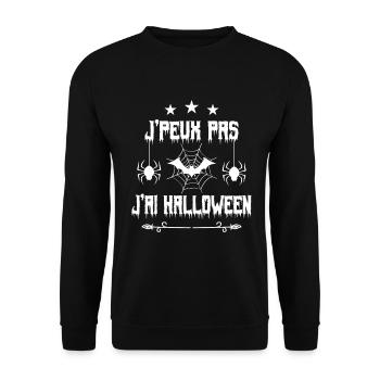 J’peux pas j’ai Halloween - Sweat-shirt Unisexe - noir - Devant - Alina (178cm) & Michal (187cm)