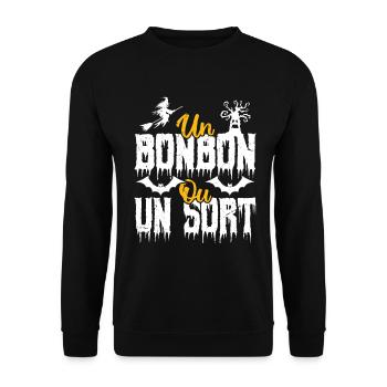 Un bonbon ou un sort - Sweat-shirt Unisexe - noir - Devant - Alina (178cm) & Michal (187cm)