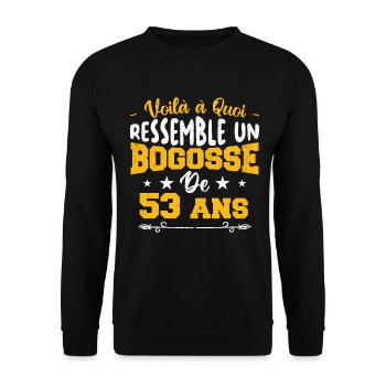 Voilà à quoi ressemble un bogosse de 53 ans - Sweat-shirt Unisexe - noir - Devant - Alina (178cm) & Michal (187cm)