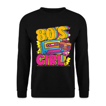 Women 80s girl 80s Themes Party Vintage 1980s - Unisex Sweatshirt - black - Front - Alina (178cm) & Michal (187cm)