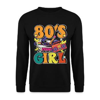 Women 80s girl 80s Themes Party Vintage 1980s - Unisex Sweatshirt - black - Front - Alina (178cm) & Michal (187cm)