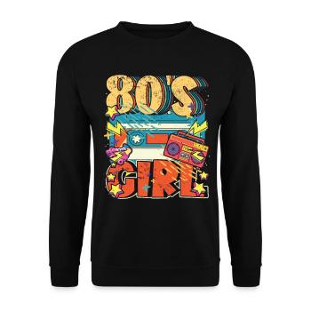 Women 80s girl 80s Themes Party Vintage 1980s - Unisex Sweatshirt - black - Front - Alina (178cm) & Michal (187cm)