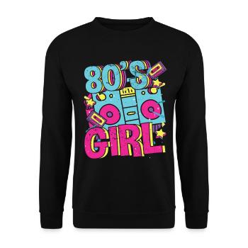 Women 80s girl 80s Themes Party Vintage 1980s - Unisex Sweatshirt - black - Front - Alina (178cm) & Michal (187cm)
