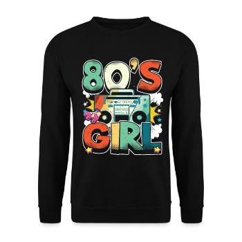 Women 80s girl 80s Themes Party Vintage 1980s - Unisex Sweatshirt - black - Front - Alina (178cm) & Michal (187cm)