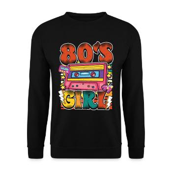 Women 80s girl 80s Themes Party Vintage 1980s - Unisex Sweatshirt - black - Front - Alina (178cm) & Michal (187cm)