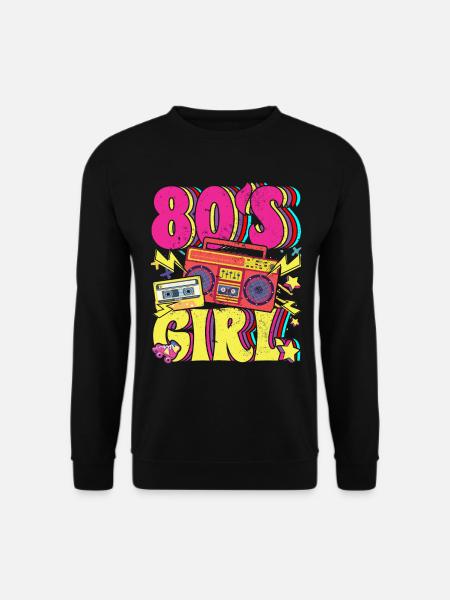 Frauen 80s girl 80er Themen Party Vintage 1980er - Unisex Pullover - Schwarz
