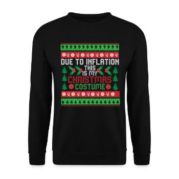 En raison de l’inflation pulls de Noël drôle de Noël - Sweat-shirt Unisexe - noir - Devant - Alina (178cm) & Michal (187cm)