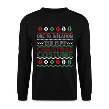 En raison de l’inflation pulls de Noël drôle de Noël - Sweat-shirt Unisexe - noir - Devant - Alina (178cm) & Michal (187cm)