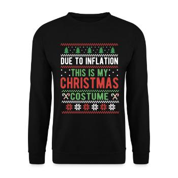 En raison de l’inflation pulls de Noël drôle de Noël - Sweat-shirt Unisexe - noir - Devant - Alina (178cm) & Michal (187cm)