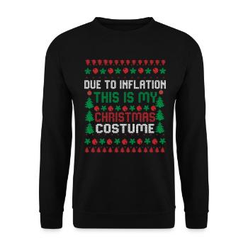 En raison de l’inflation pulls de Noël drôle de Noël - Sweat-shirt Unisexe - noir - Devant - Alina (178cm) & Michal (187cm)