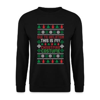 En raison de l’inflation pulls de Noël drôle de Noël - Sweat-shirt Unisexe - noir - Devant - Alina (178cm) & Michal (187cm)