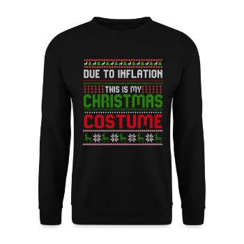 En raison de l’inflation pulls de Noël drôle de Noël - Sweat-shirt Unisexe - noir - Devant - Alina (178cm) & Michal (187cm)