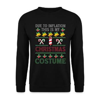 En raison de l’inflation pulls de Noël drôle de Noël - Sweat-shirt Unisexe - noir - Devant - Alina (178cm) & Michal (187cm)