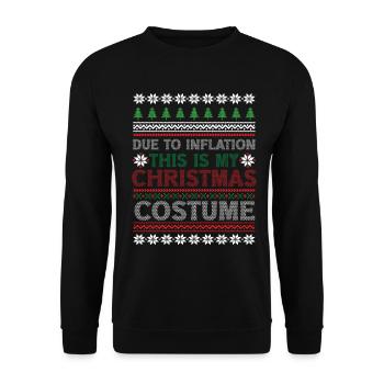 En raison de l’inflation pulls de Noël drôle de Noël - Sweat-shirt Unisexe - noir - Devant - Alina (178cm) & Michal (187cm)
