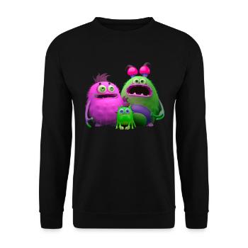 Monster Familie - Unisex Pullover - Schwarz - Vorne - Alina (178cm) & Michal (187cm)