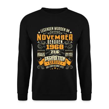 Im November 1968 geboren - Sweat-shirt Unisexe - noir - Devant - Alina (178cm) & Michal (187cm)