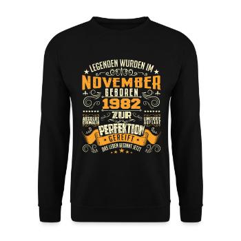 Im November 1982 geboren - Sweat-shirt Unisexe - noir - Devant - Alina (178cm) & Michal (187cm)