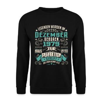 Legenden werden geboren im Dezember 1979 - Sweat-shirt Unisexe - noir - Devant - Alina (178cm) & Michal (187cm)