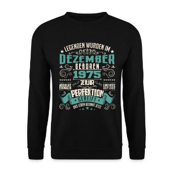 Legenden werden geboren im Dezember 1975 - Sweat-shirt Unisexe - noir - Devant - Alina (178cm) & Michal (187cm)