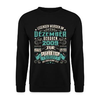 Legenden werden geboren im Dezember 2009 - Sweat-shirt Unisexe - noir - Devant - Alina (178cm) & Michal (187cm)