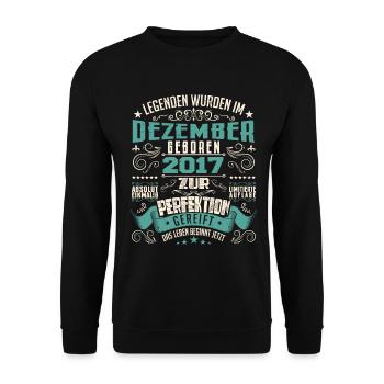 Legenden werden geboren im Dezember 2017 - Sweat-shirt Unisexe - noir - Devant - Alina (178cm) & Michal (187cm)