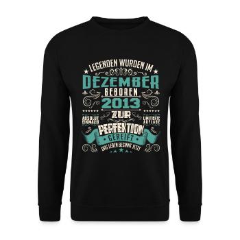 Legenden werden geboren im Dezember 2013 - Sweat-shirt Unisexe - noir - Devant - Alina (178cm) & Michal (187cm)