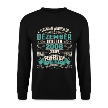 Legenden werden geboren im Dezember 2006 - Sweat-shirt Unisexe - noir - Devant - Alina (178cm) & Michal (187cm)