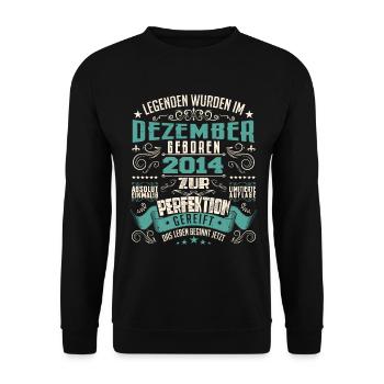 Legenden werden geboren im Dezember 2014 - Sweat-shirt Unisexe - noir - Devant - Alina (178cm) & Michal (187cm)