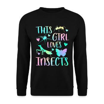 Cette fille aime les insectes - Sweat-shirt Unisexe - noir - Devant - Alina (178cm) & Michal (187cm)