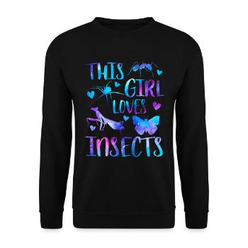 Cette fille aime les insectes - Sweat-shirt Unisexe - noir - Devant - Alina (178cm) & Michal (187cm)